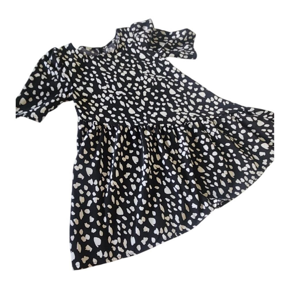 Wonder Nation Dress Girls XS Black & Cream Flowy Back to School